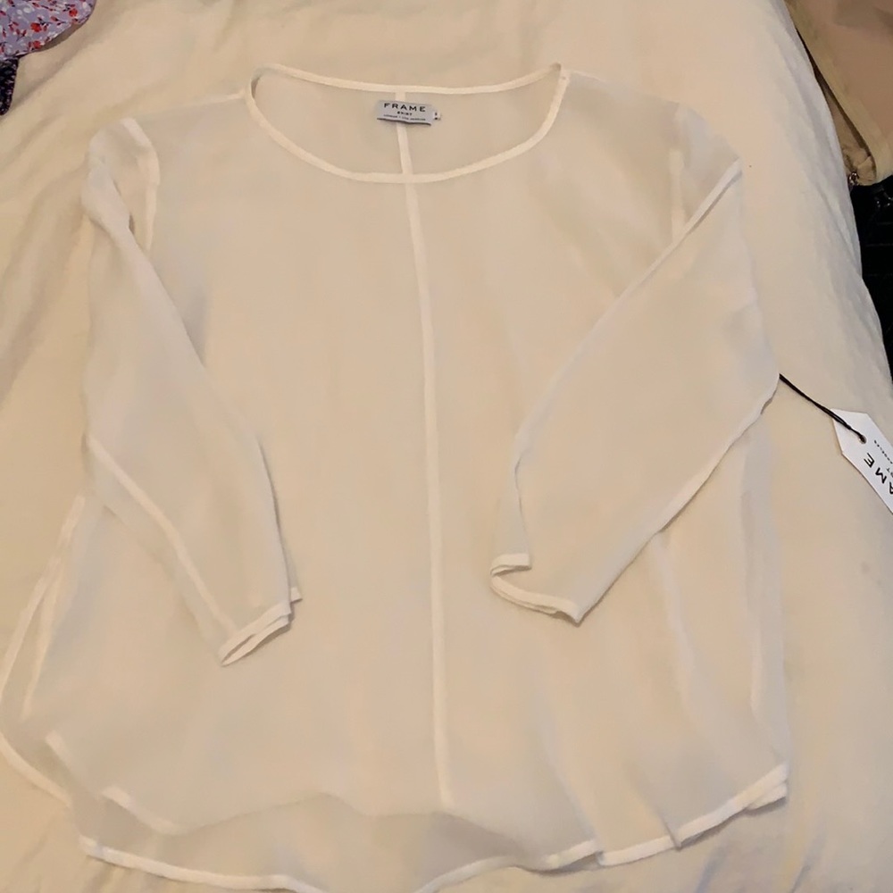 Sheer white blouse. NWT.
